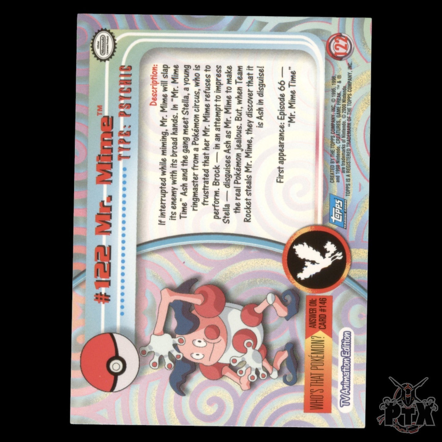 Topps Mr. Mime #122 Foil Series 3 Pokemon 2000