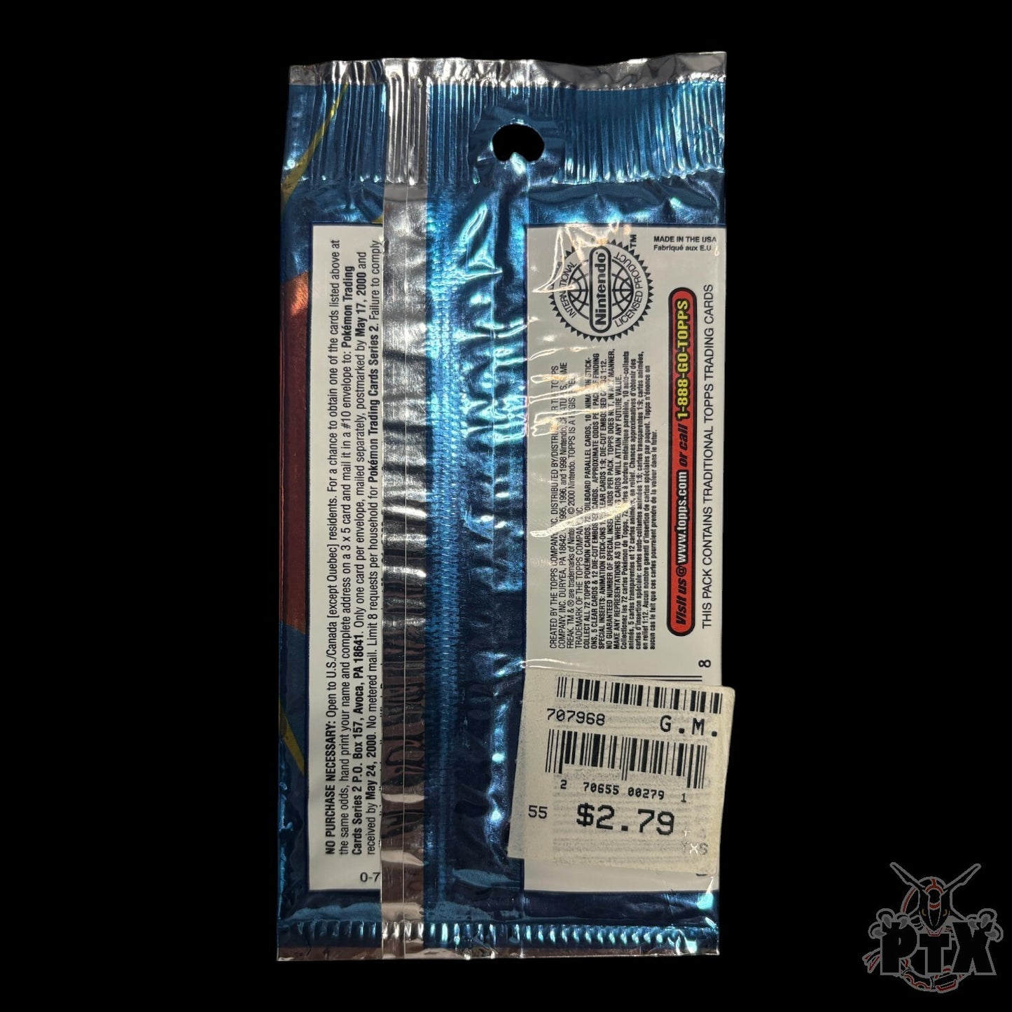 Pokemon TOPPS Series 2 Booster Pack Long Crimp Ash Art