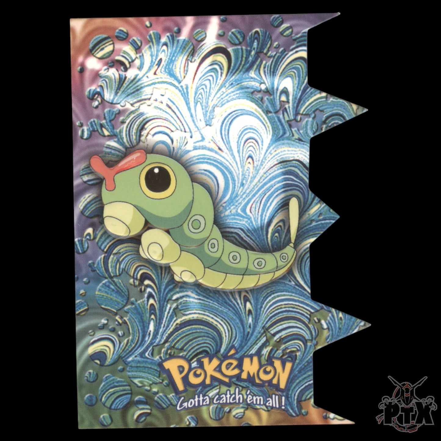 Topps Series 1 Caterpie #10 EV1 of 12 Die Cut LP/Lightly Played Pokemon 2000