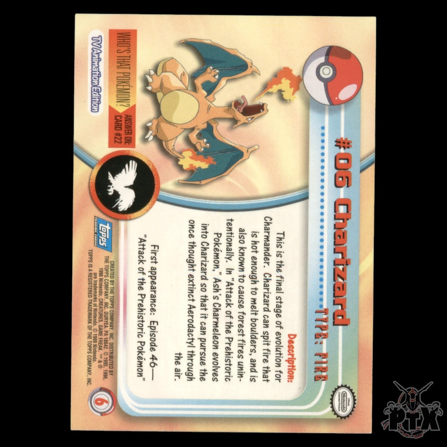 Topps Charizard #06 Series 1 Pokemon 2000