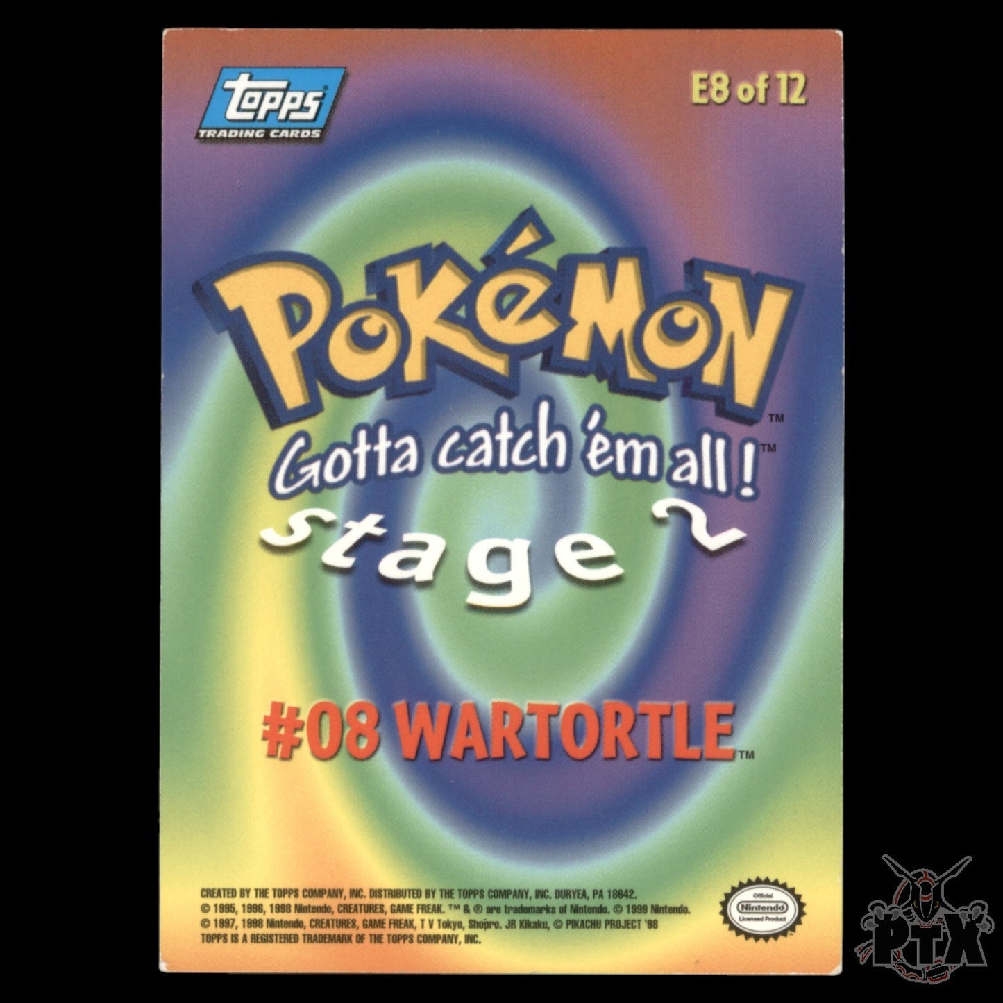 Topps The First Movie Wartortle #08 E8/E12 MP/Moderatly Played Pokemon 2000
