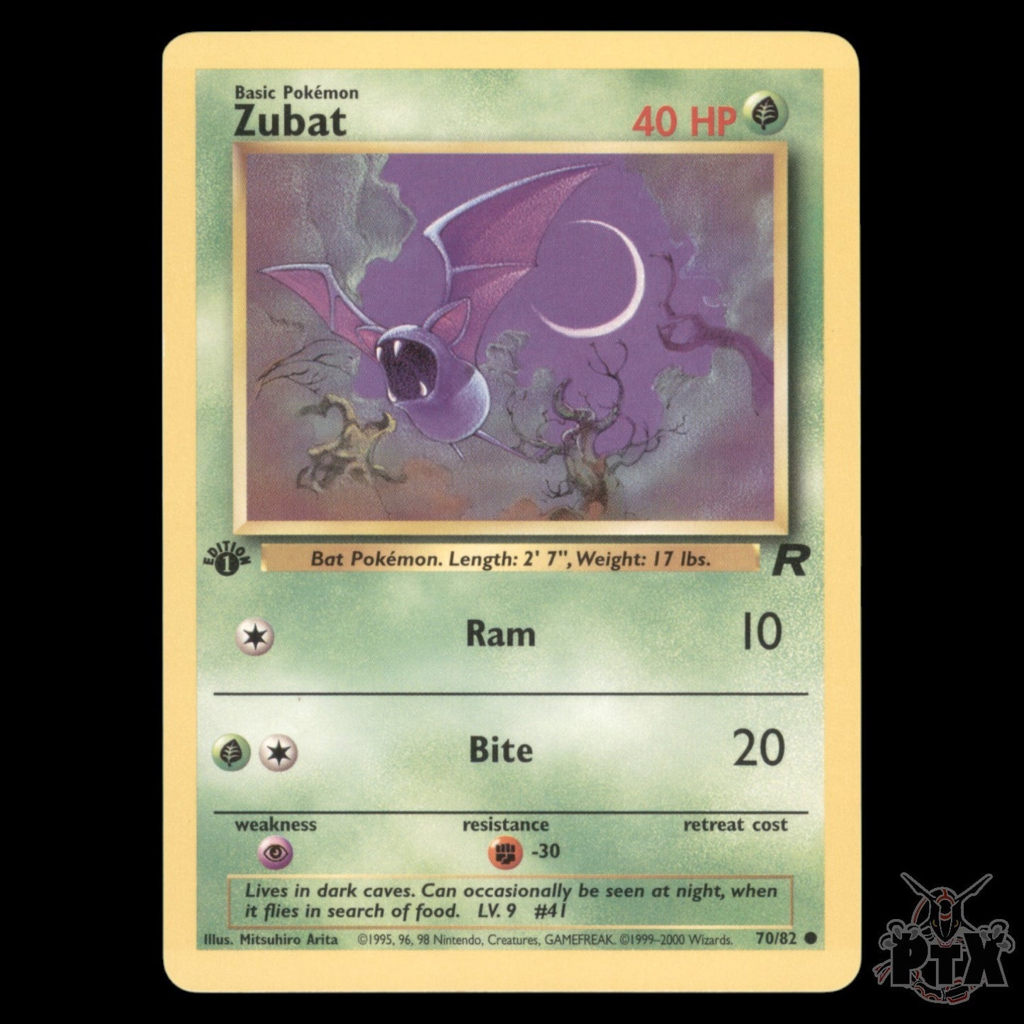 Zubat #70/82 1st Edition Team Rocket NM/Near Mint Pokemon 2000