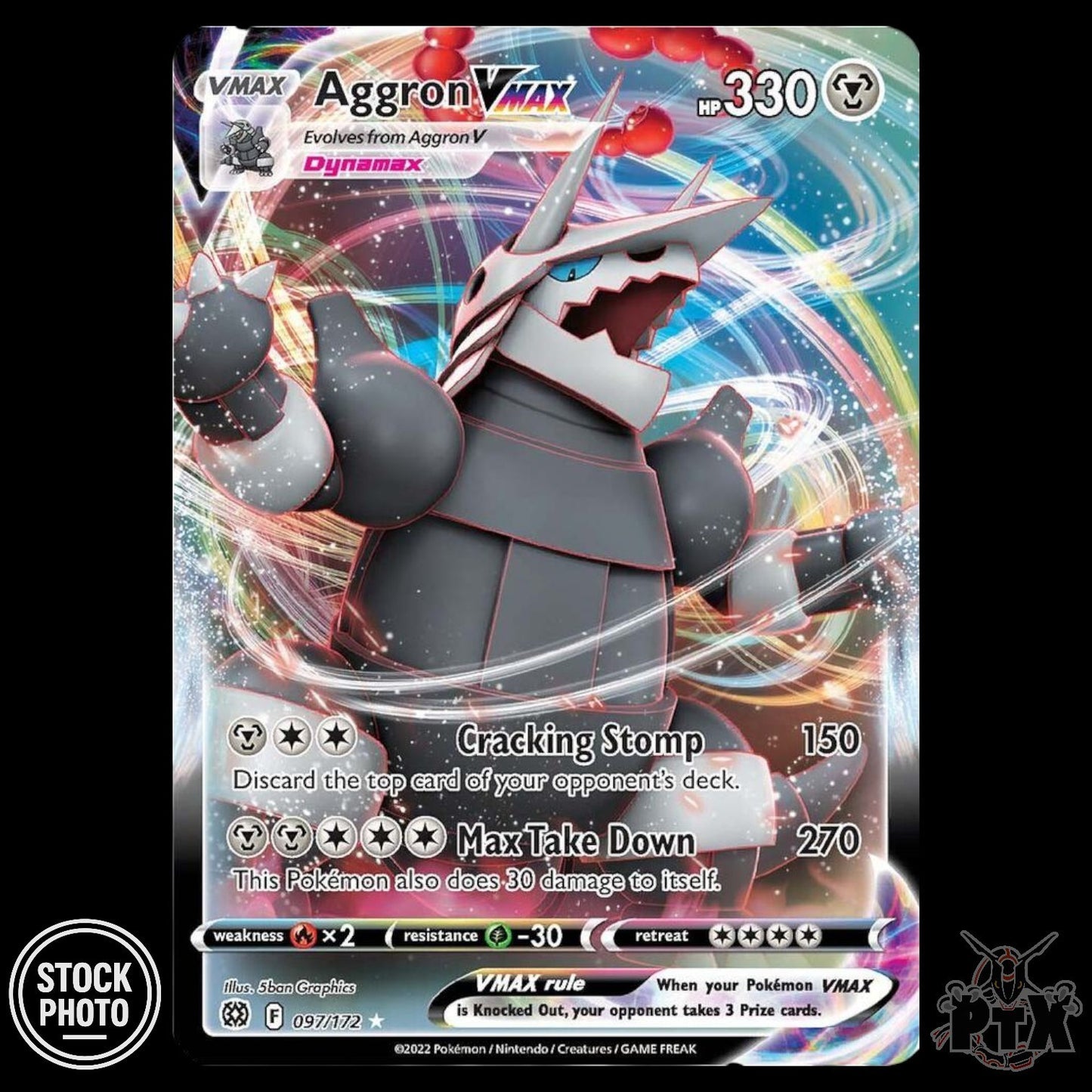 Aggron VMAX #097/172 Brilliant Stars NM/Near Mint Pokemon 2022