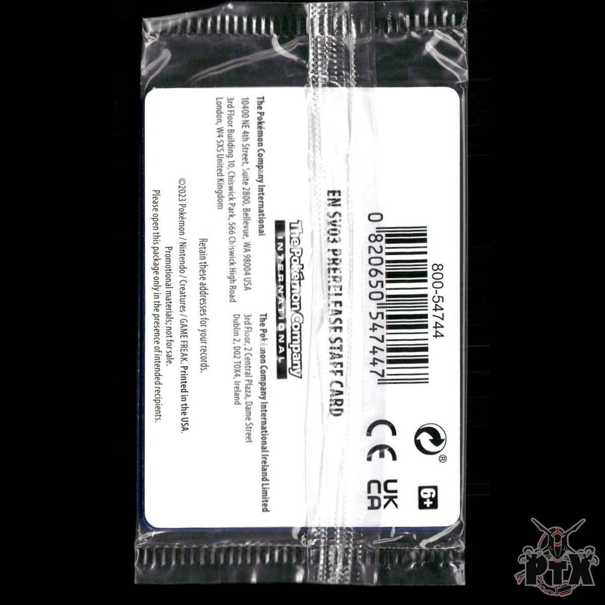 Obsidian Flames SEALED STAFF Stamped Prerelease Promo SVP036,037,038,039 Pokemon