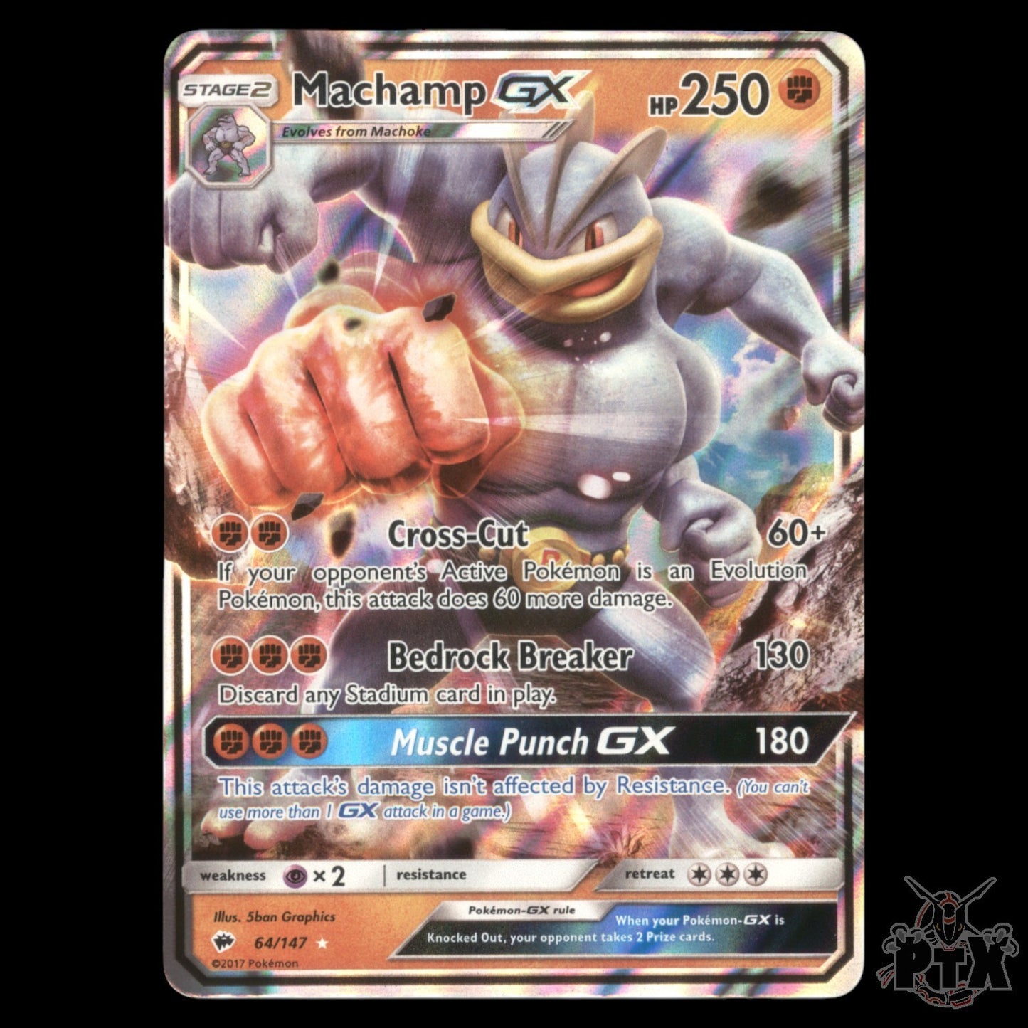 Machamp gx #64/147 Burning Shadows NM/Near Mint Pokemon 2017