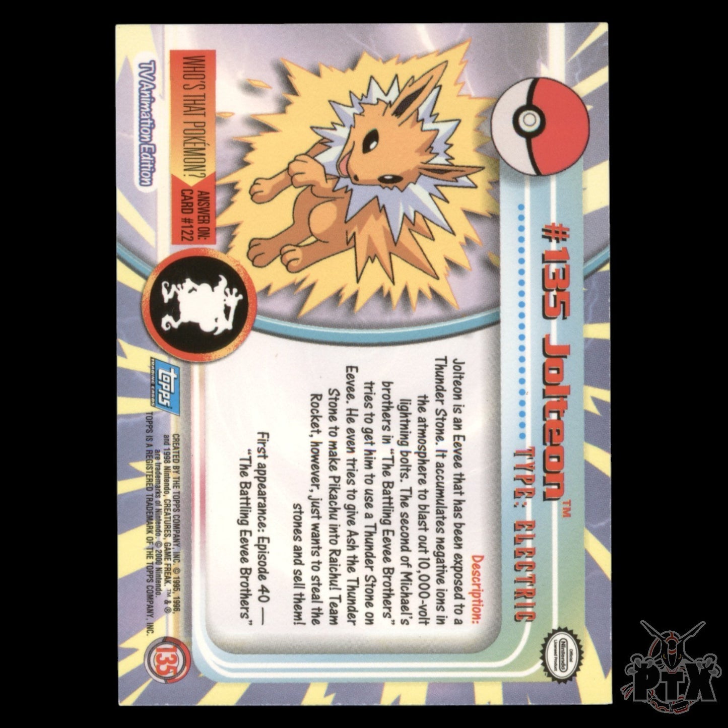 Topps Jolteon #135 Foil Series 3 Pokemon 2000
