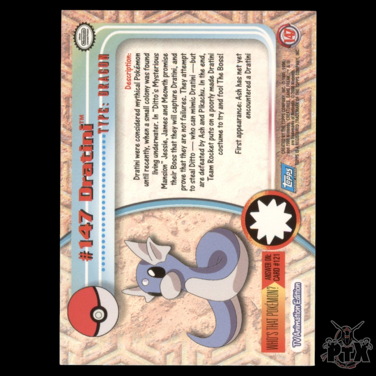 Topps Dratini #147 Foil Series 3 Pokemon 2000
