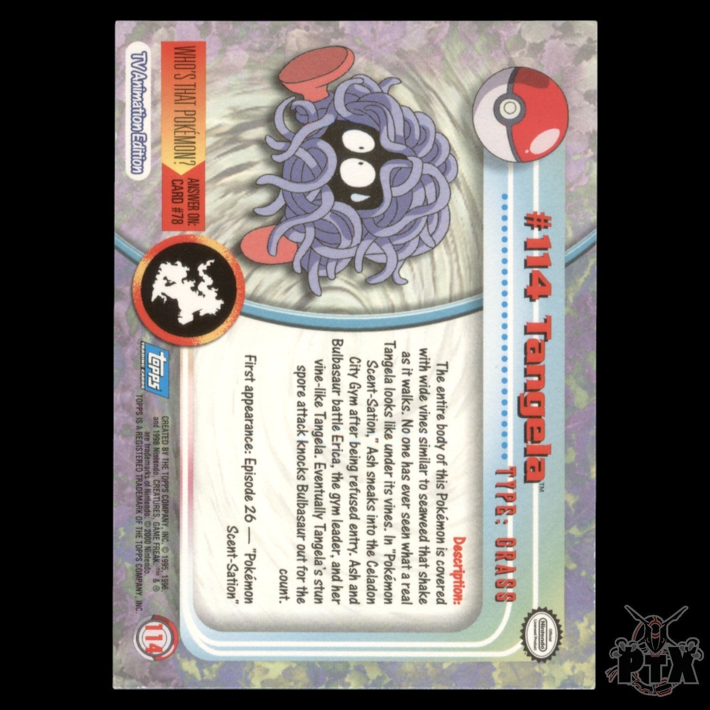 Topps Tangela #114 Foil Series 2 Pokemon 2000