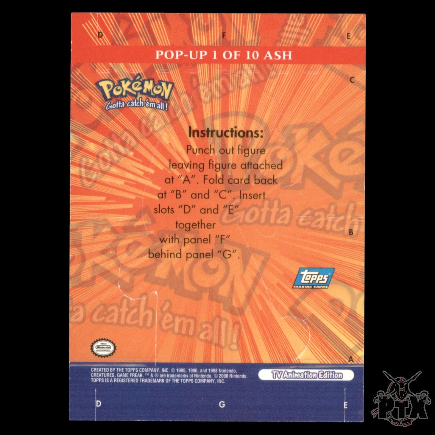 Ash Pop-Up 1 of 10 Pokemon TV Animation Series 3 2000
