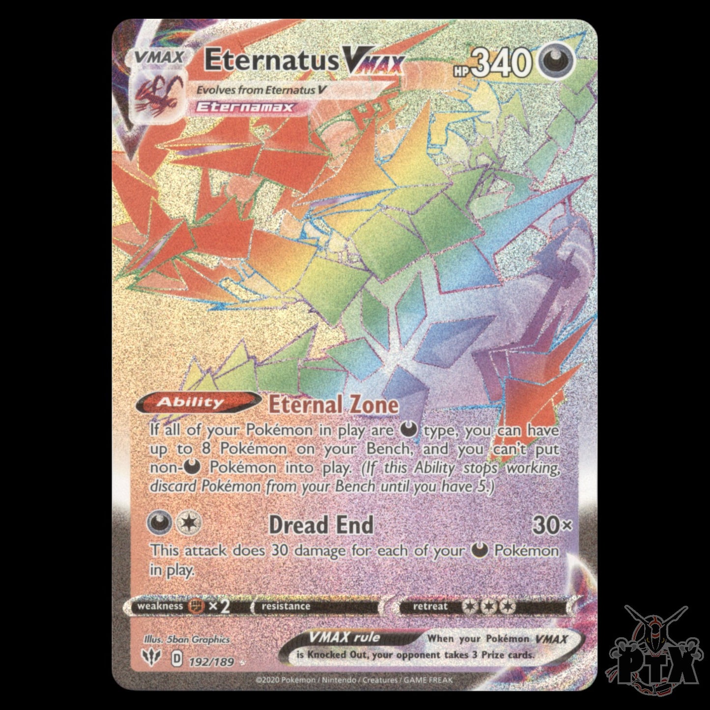 Eternatus VMAX #192/189 Darkness Ablaze SWSH NM/Near Mint