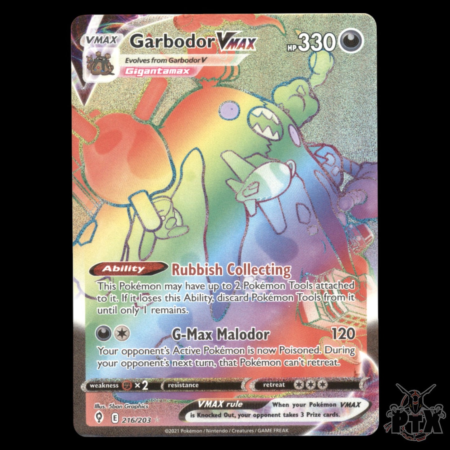 Garbodor VMAX #216/213 Evolving Skies SWSH NM/Near Mint