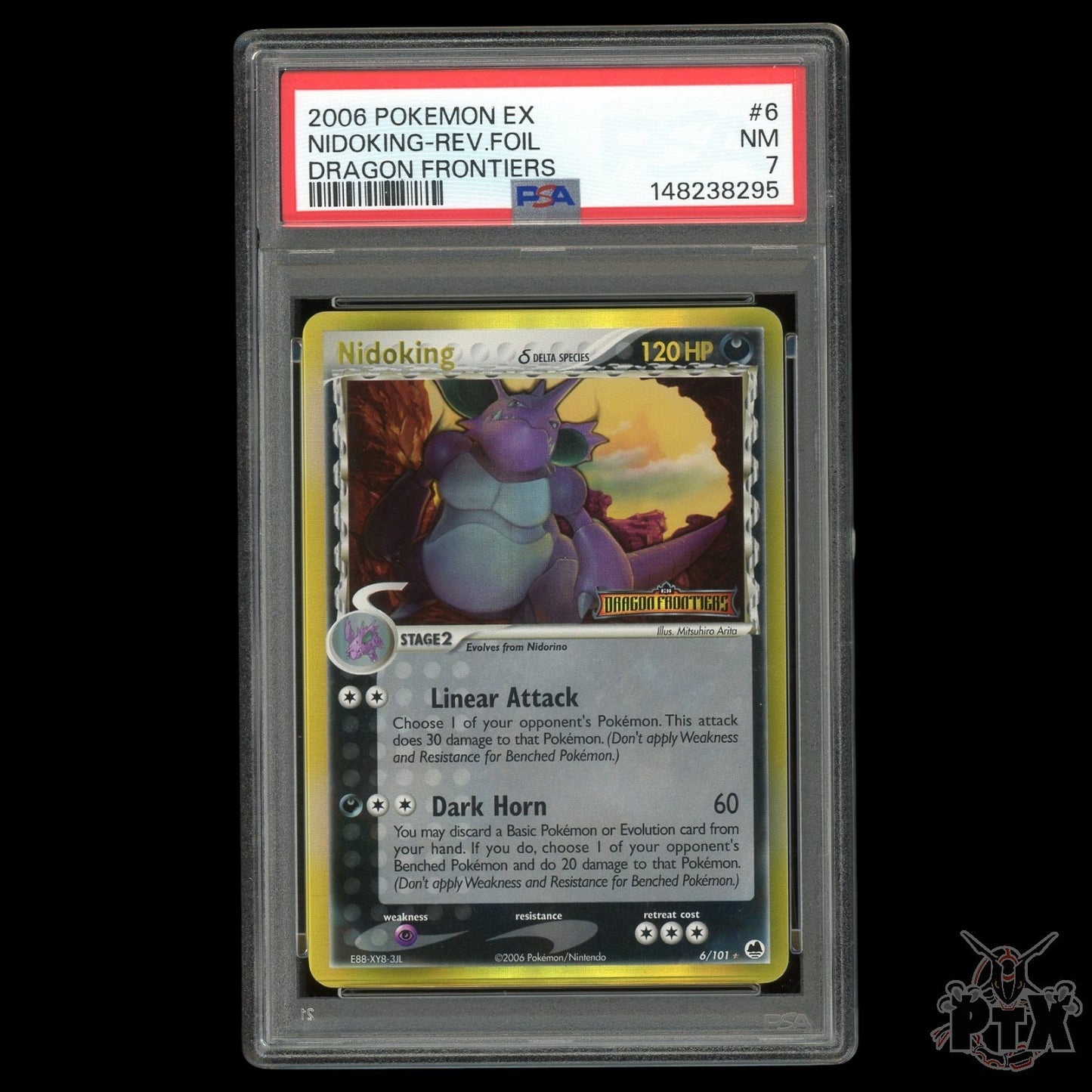 Nidoking Reverse Holo 6/101 PSA 7 Dragon Frontiers Pokemon 2006