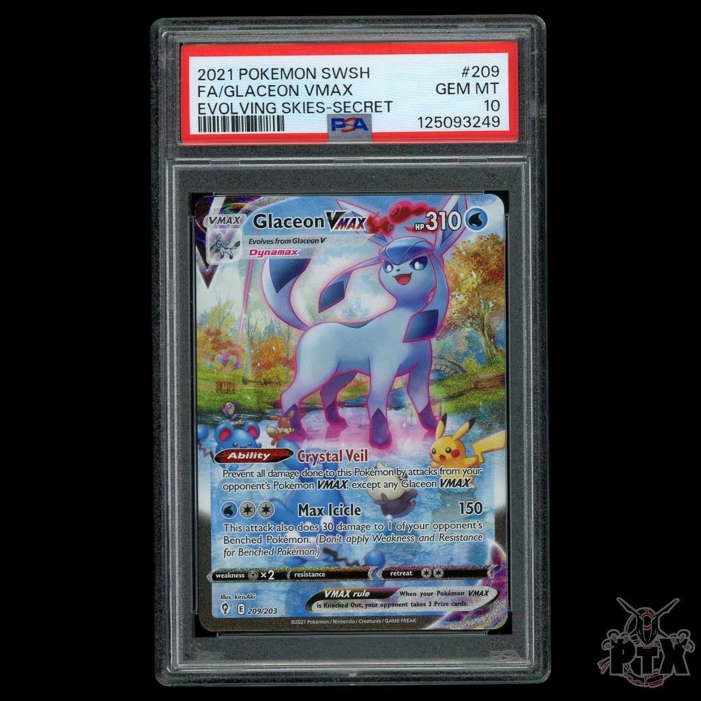 Glaceon VMAX #209/203 PSA 10 Evolving Skies Pokemon 2021