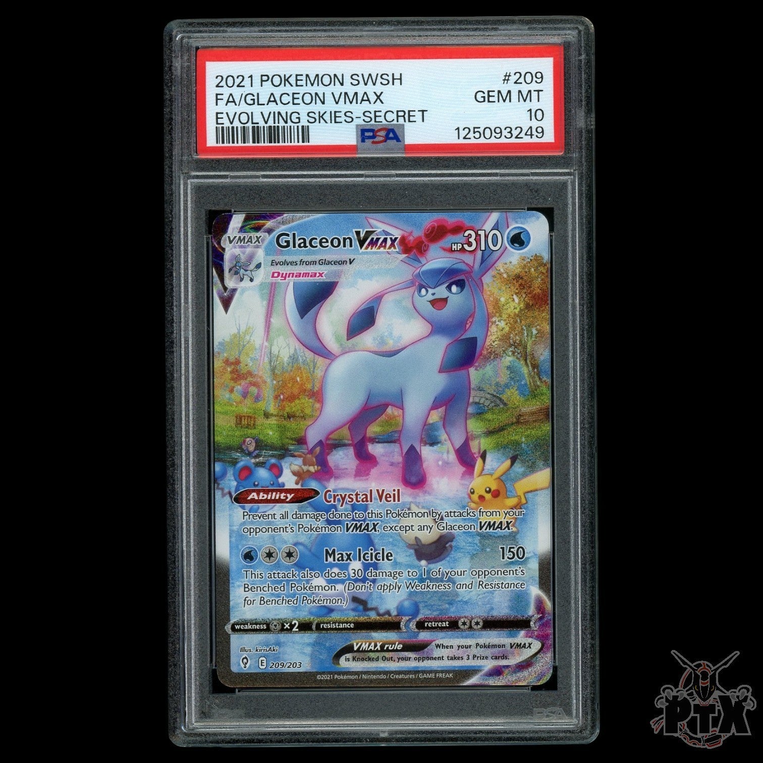 Glaceon VMAX #209/203 PSA 10 Evolving Skies Pokemon 2021