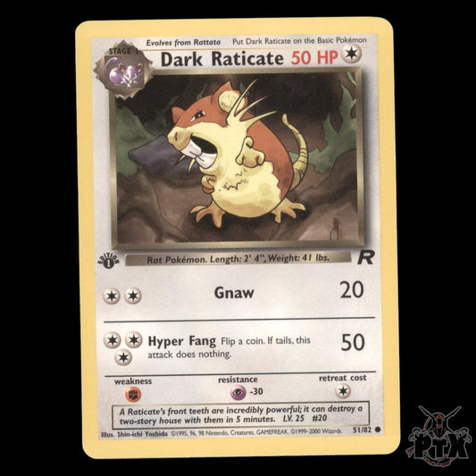 Dark Raticate #51/82 1st Edition Team Rocket NM/Near Mint Pokemon 2000