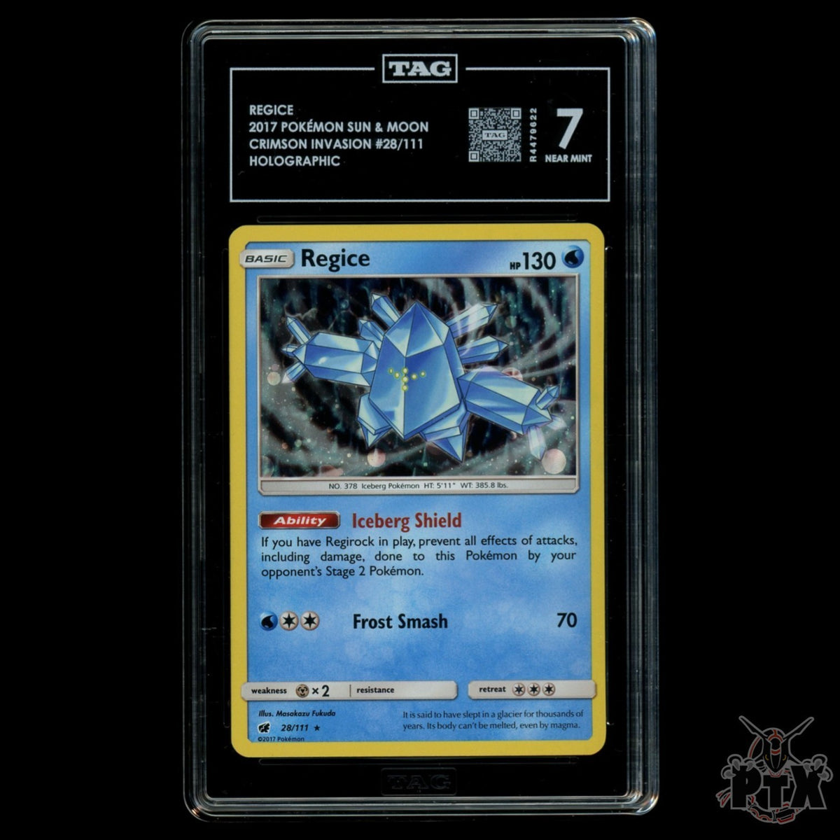 Regice Holo 28/111 TAG 7 Crimson Invasion Pokemon 2017