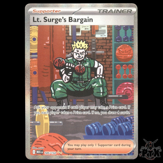 Lt. Surge's Bargain #185/132 Mega Evolution NM/Near Mint Pokemon 2025