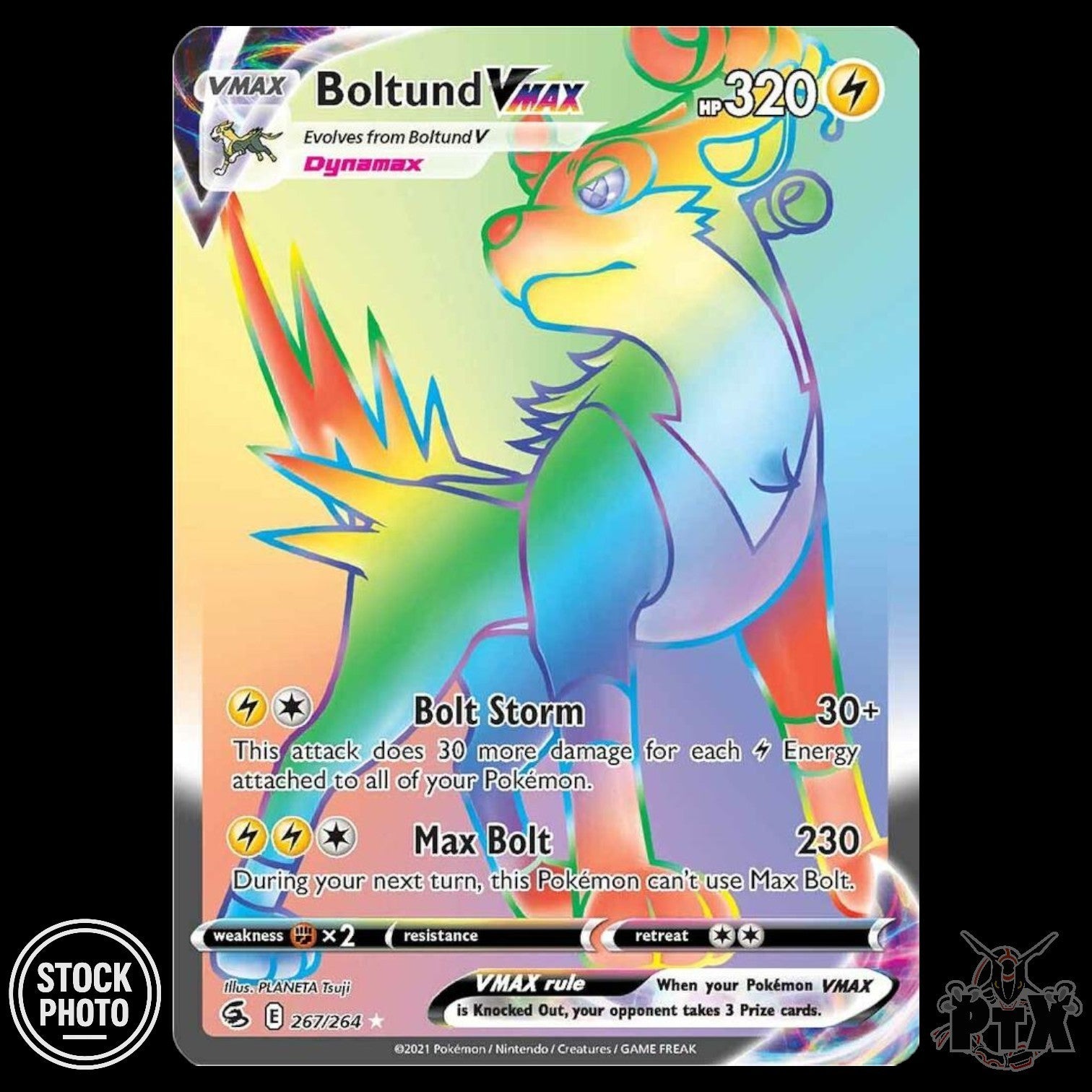 Boltund VMAX #267/264 Fusion Strike NM/Near Mint Pokemon 2021