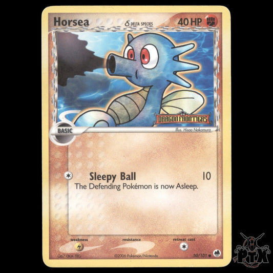 Horsea Reverse Holo #50/101 EX Dragon Frontiers HP/Heavily Played Pokemon 2006
