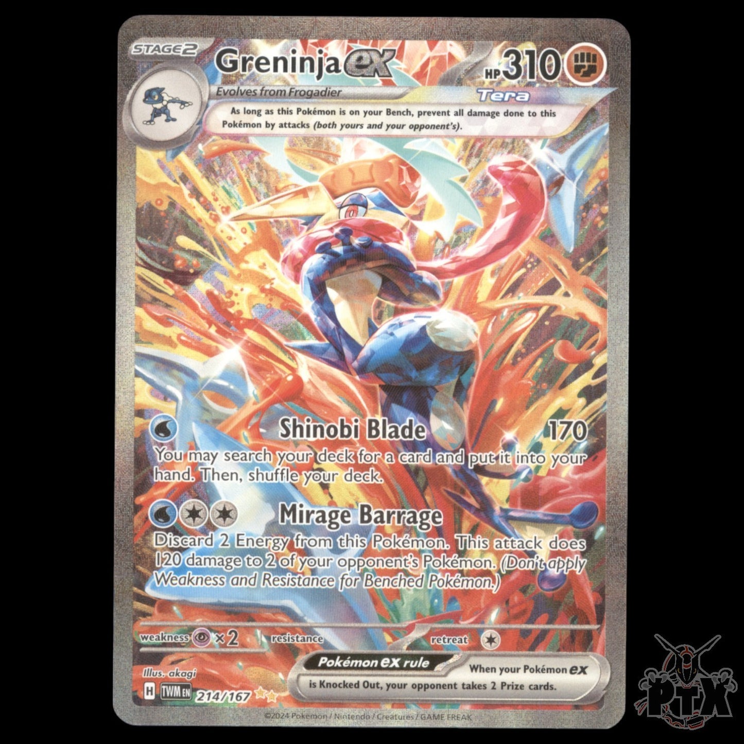 Greninja ex #214/167 Twilight Masquerade NM/Near Mint Pokemon 2024