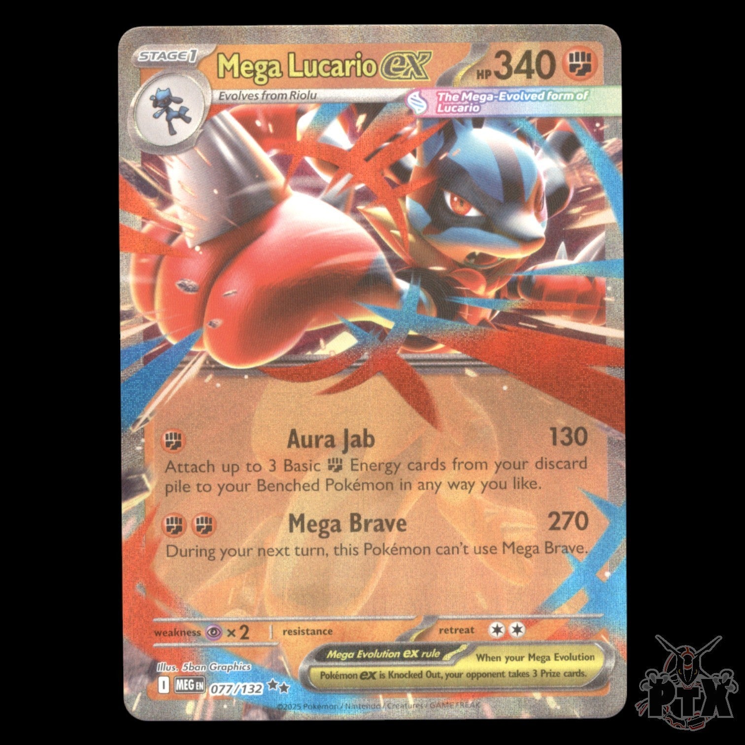 Mega Lucario ex #077/132 Mega Evolution NM/Near Mint Pokemon 2025