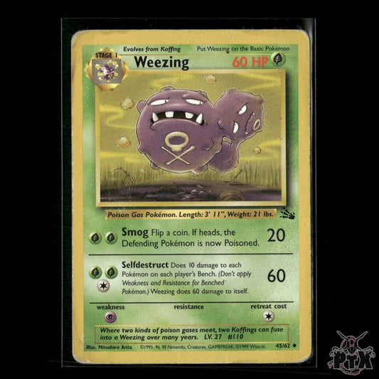 Weezing 45/62 Fossil HP Pokemon
