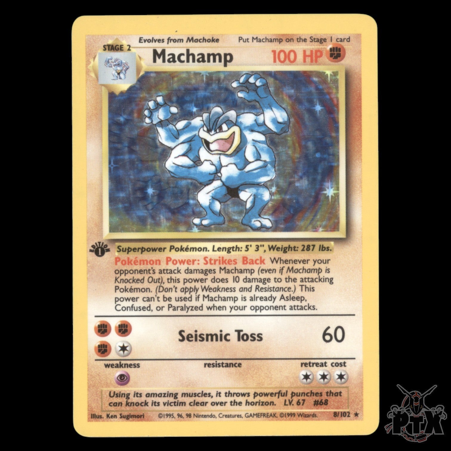 Machamp #8/102 1st Edition Base Set Promo NM/LP Pokemon 1999