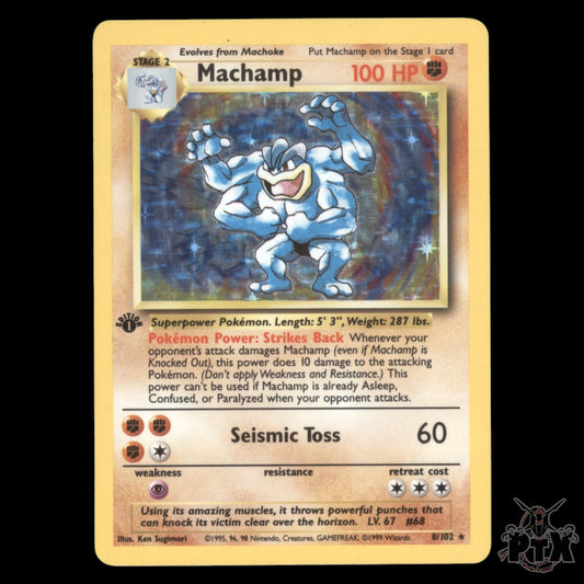 Machamp #8/102 1st Edition Base Set Promo NM/LP Pokemon 1999