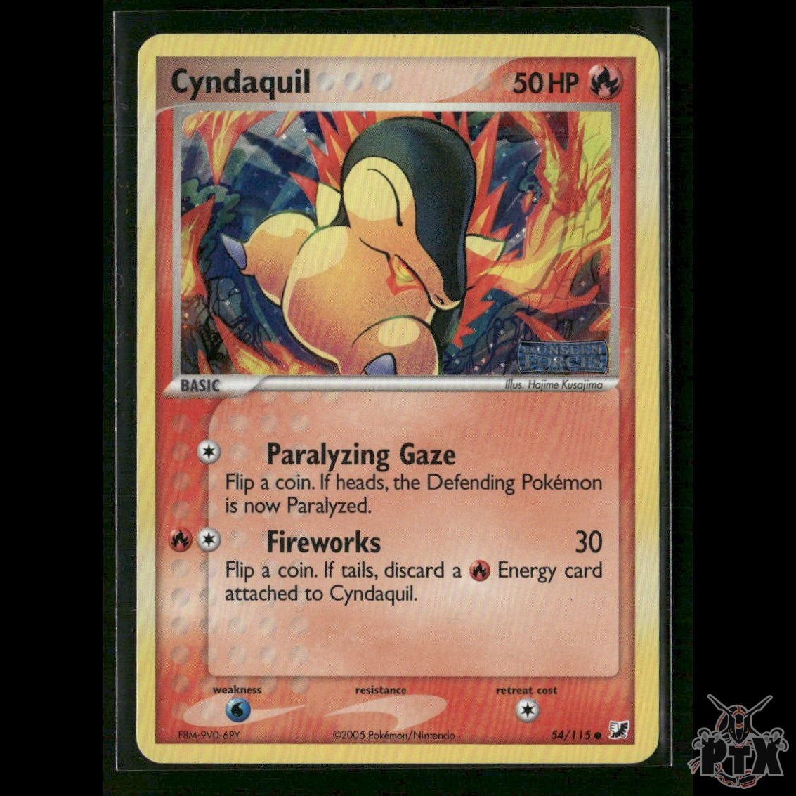 Cyndaquil reverse holo 54/115 Unseen Forces NM Pokemon