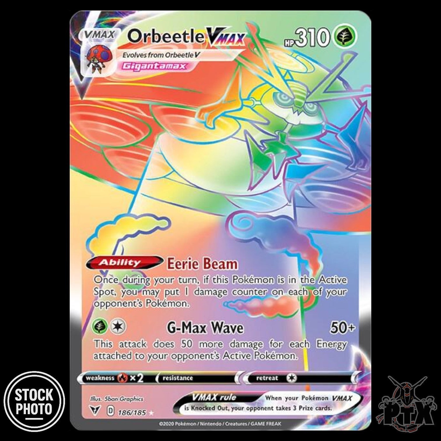 Orbeetle VMAX #186/185 Vivid Voltage NM/Near Mint Pokemon 2020