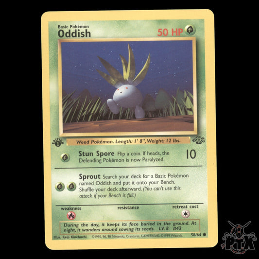 Oddish #58/64 1st Edition Jungle NM/Near Mint Pokemon 1999