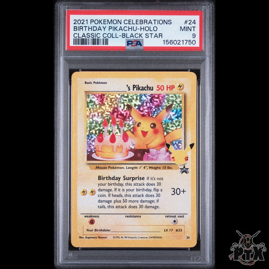 Birthday Pikachu 24 PSA 9 Celebrations Pokemon 2021