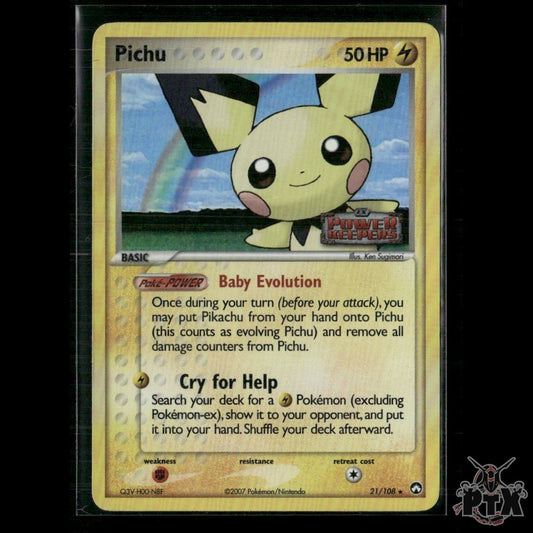 Pichu Reverse Holo 21/108 EX Power Keepers HP Pokemon