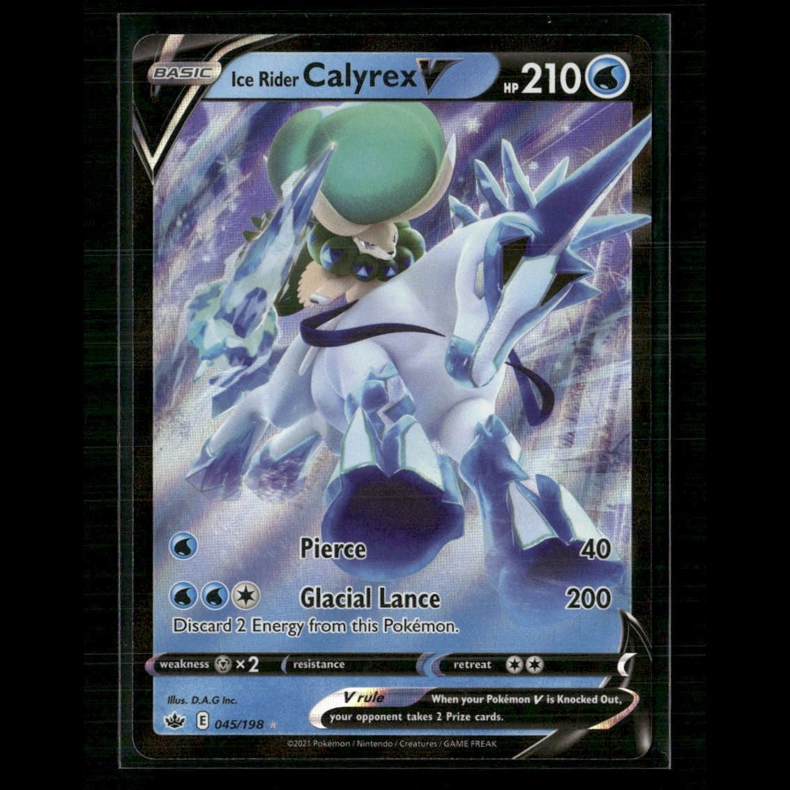 Ice Rider Calyrex V 045/198 SWSH06: Chilling Reign NM Pokemon