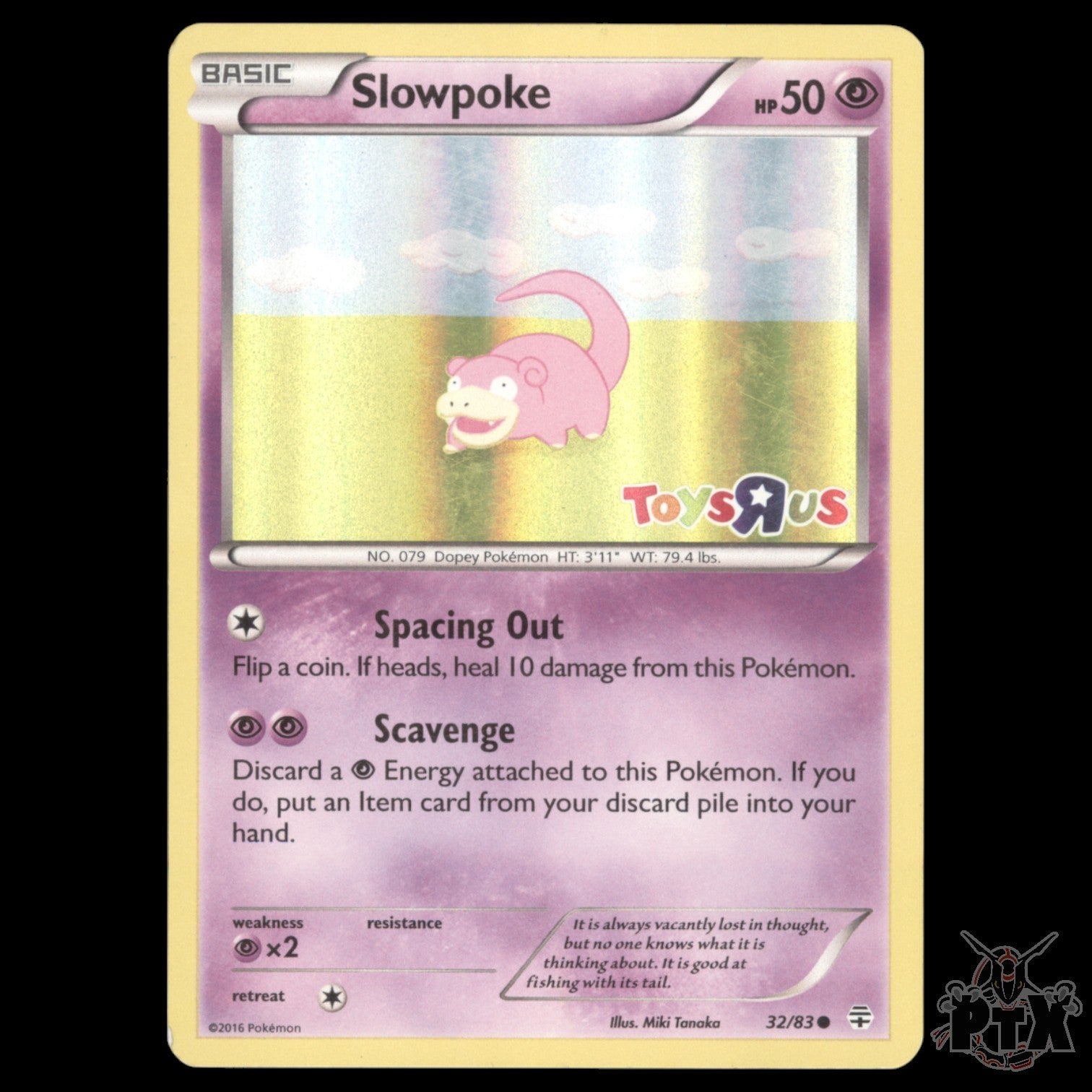 Slowpoke Holo #32/83 Toys R Us Promo MP/Moderatly Played Pokemon 2016