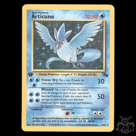 Articuno Holo #2/62 1st Edition Fossil NM/LP Pokemon 1999