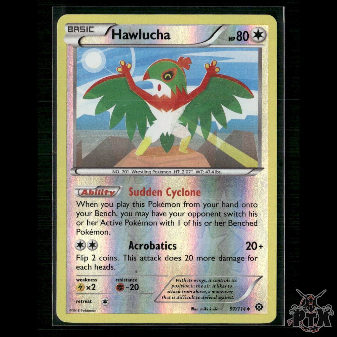 Hawlucha 97/114 XY - Steam Siege LP Pokemon