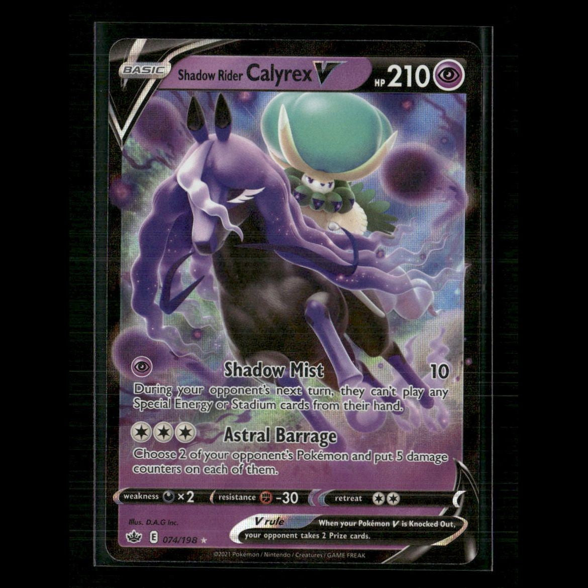 Shadow Rider Calyrex V 074/198 SWSH06: Chilling Reign NM Pokemon