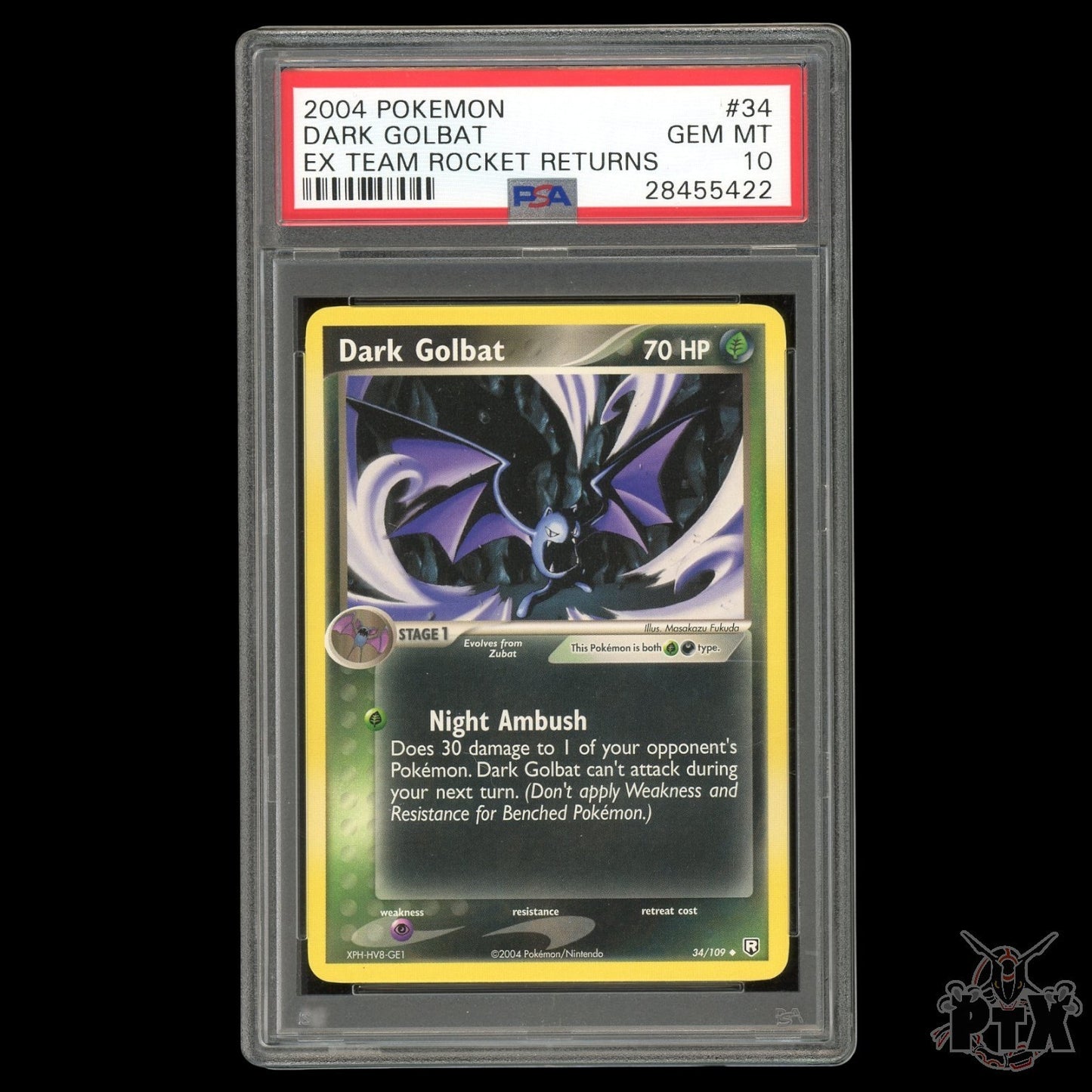 Dark Golbat 34/109 PSA 10 EX Team Rocket Return Pokemon 2004