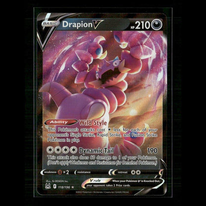 Drapion V 118/196 SWSH11: Lost Origin NM Pokemon
