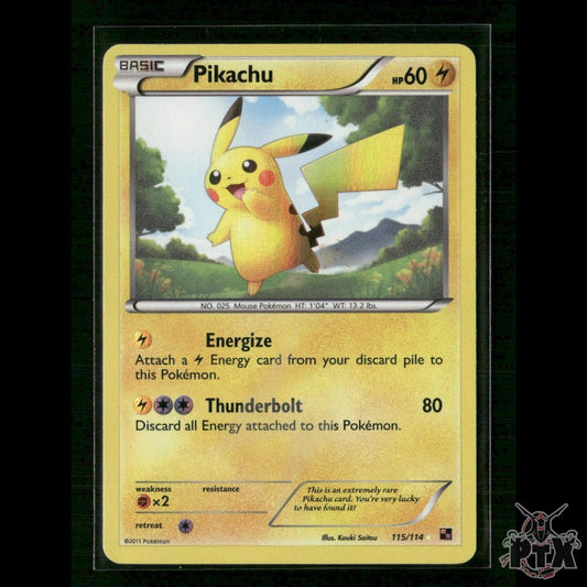 Pikachu 115/114 Black and White LP Pokemon