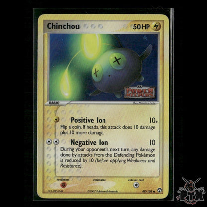 Chinchou Reverse Holo 49/108 EX Power Keepers HP Pokemon