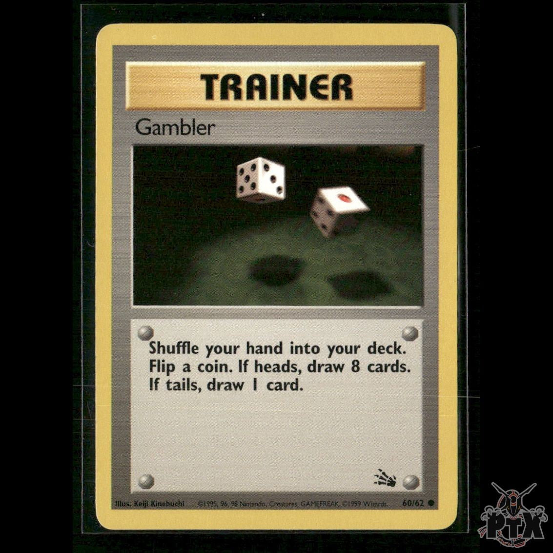 Gambler 60/62 Fossil LP Pokemon