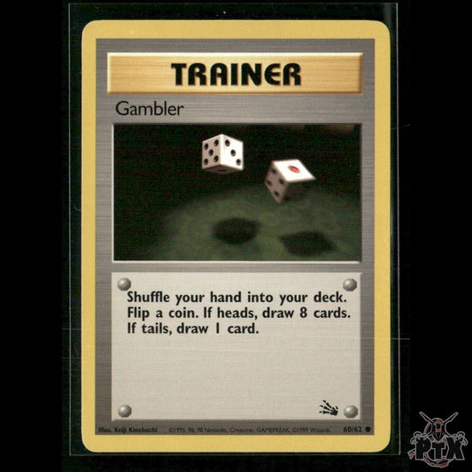 Gambler 60/62 Fossil LP Pokemon