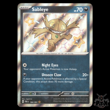 Sableye #184/091 Paldean Fates NM/Near Mint Pokemon 2024