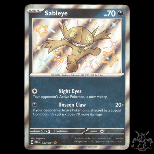 Sableye #184/091 Paldean Fates NM/Near Mint Pokemon 2024