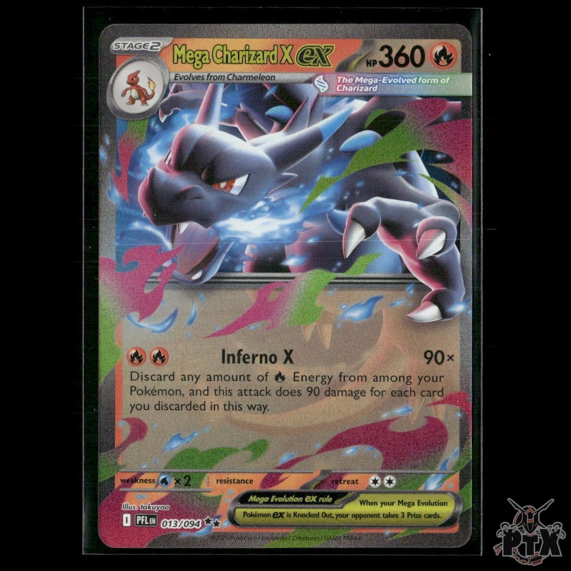 Mega Charizard X ex 013/094 ME02: Phantasmal Flames NM Pokemon