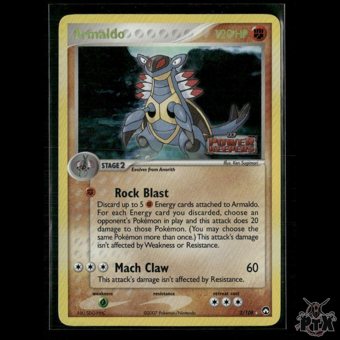 Armaldo Reverse Holo 3/108 EX Power Keepers LP Pokemon