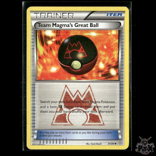 Team Magma's Great Ball 31/34 Double Crisis HP Pokemon