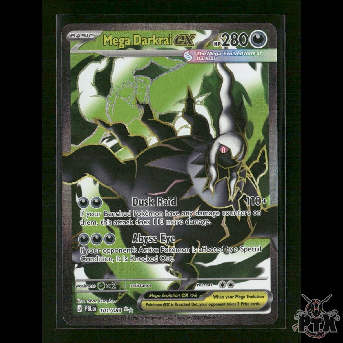 Mega Darkrai ex 101/084 ME05: Pitch Black NM Pokemon